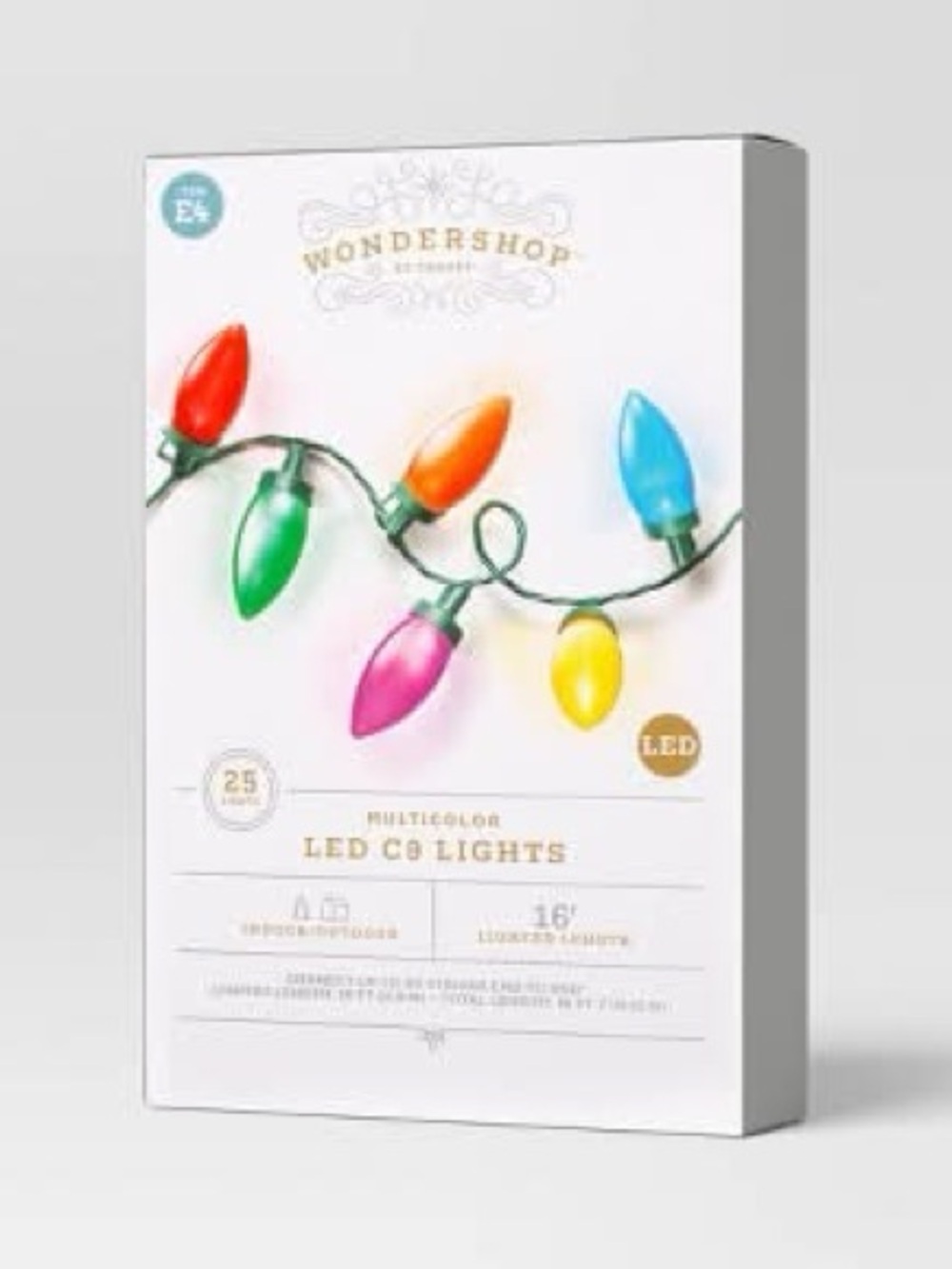 WONDERSHOP NWT Led C9
Classic Glow Christmas
String Lights With Wire, 16 ft, Ass